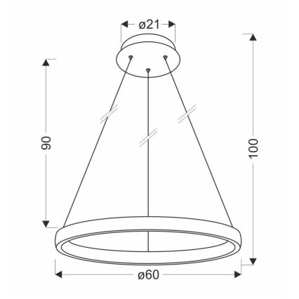 LED Пендел HASHIM LED/34W/230V Ø 60 см меден