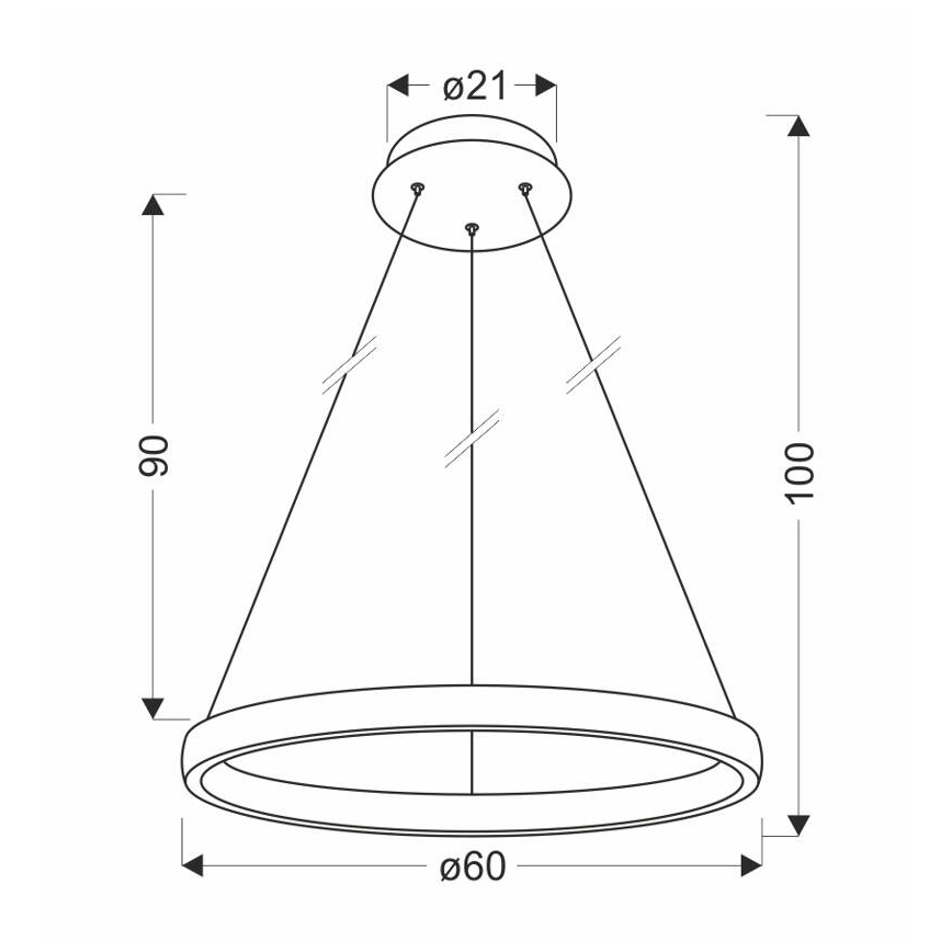 LED Пендел HASHIM LED/34W/230V Ø 60 см меден