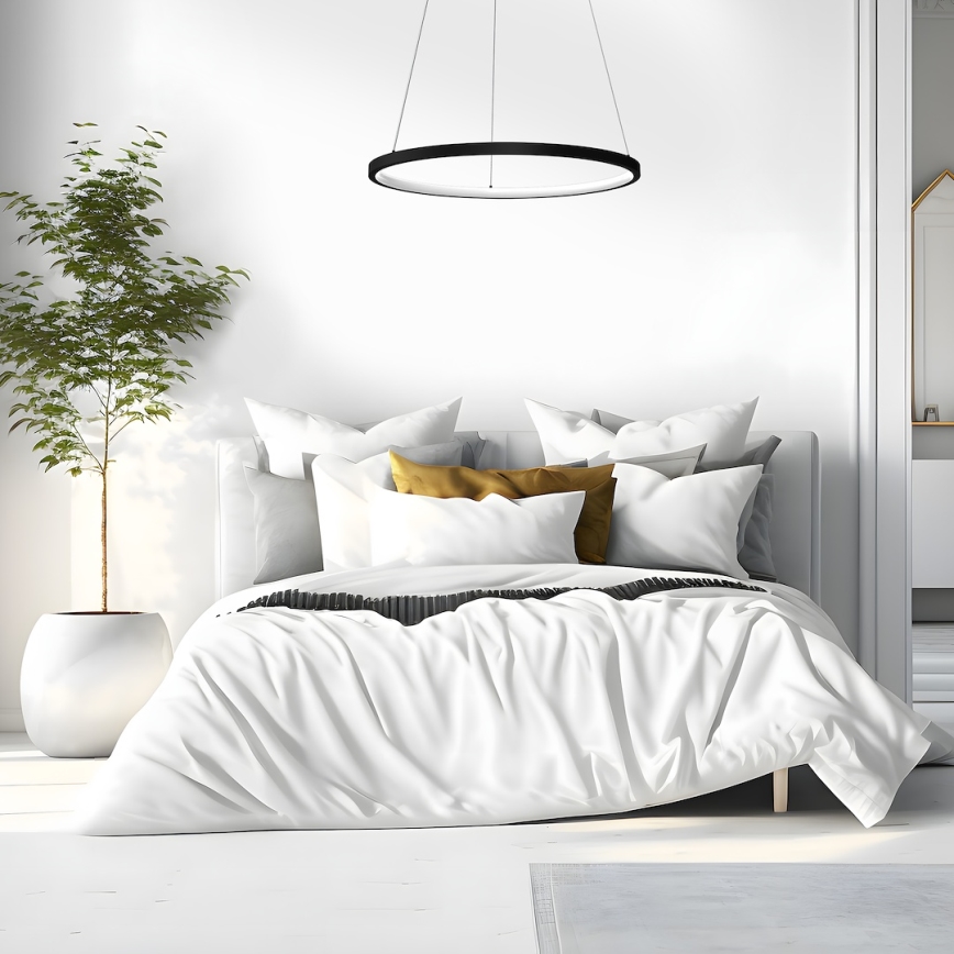 LED Пендел HOOP LED/27W/230V Ø 50 см 4000K черен