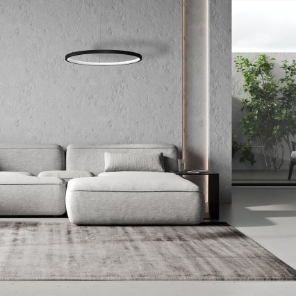 LED Пендел HOOP LED/27W/230V Ø 50 см 4000K черен