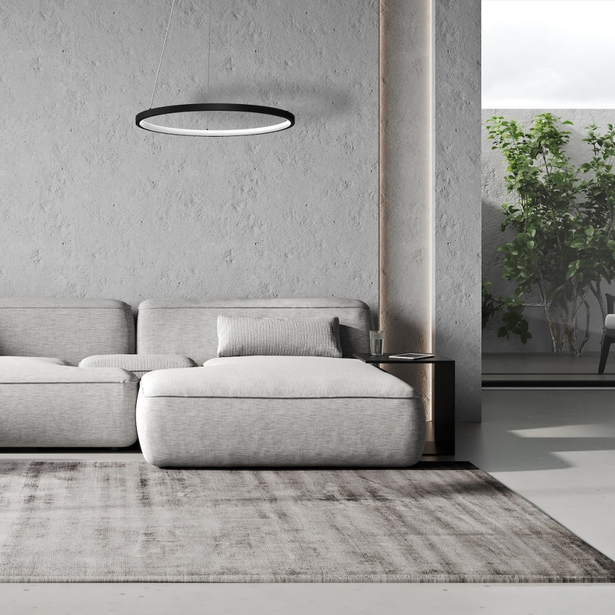 LED Пендел HOOP LED/27W/230V Ø 50 см 4000K черен