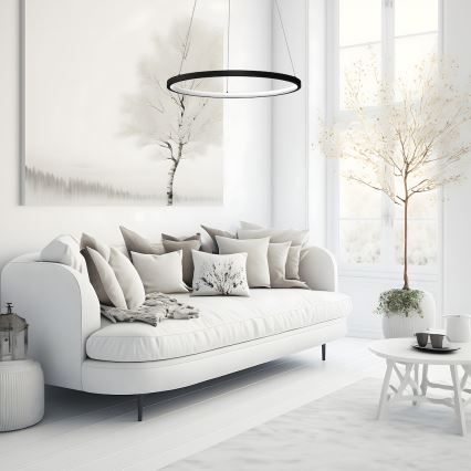 LED Пендел HOOP LED/27W/230V Ø 50 см 4000K черен