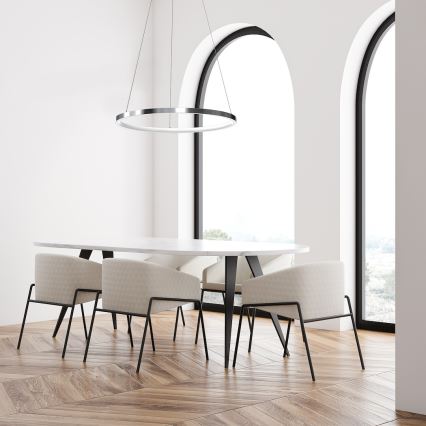 LED Пендел HOOP LED/27W/230V Ø 50 см 4000K лъскав хром