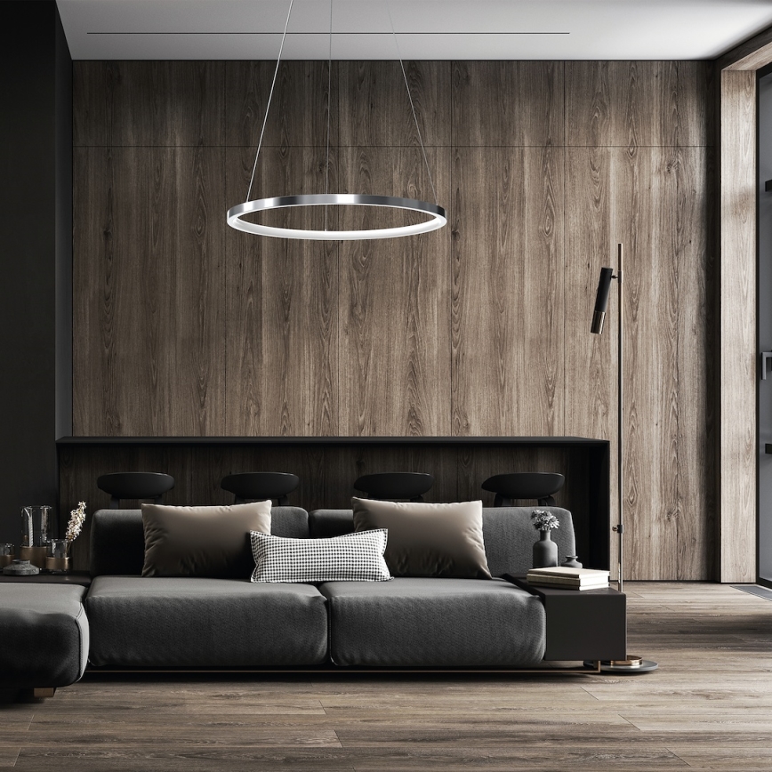 LED Пендел HOOP LED/27W/230V Ø 50 см 4000K лъскав хром