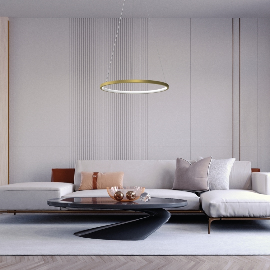 LED Пендел HOOP LED/27W/230V Ø 50 см 4000K златист