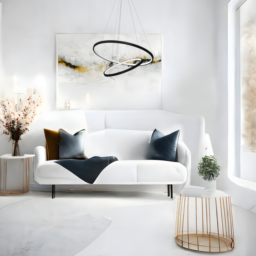 LED Пендел HOOP LED/51W/230V Ø 60 см 4000K черен