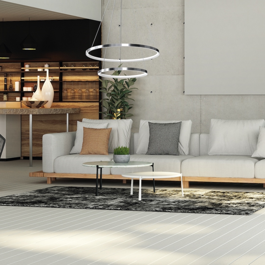 LED Пендел HOOP LED/51W/230V Ø 60 см 4000K лъскав хром