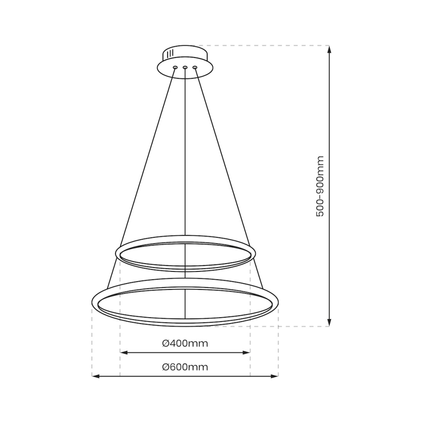 LED Пендел HOOP LED/51W/230V Ø 60 см 4000K лъскав хром