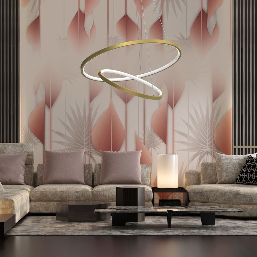 LED Пендел HOOP LED/51W/230V Ø 60 см 4000K златист