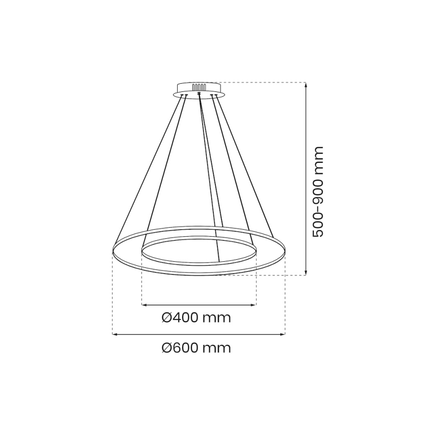 LED Пендел HOOP LED/51W/230V Ø 60 см 4000K златист