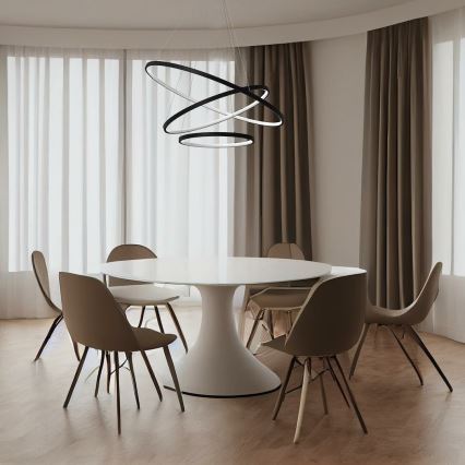 LED Пендел HOOP LED/93W/230V Ø 60 см 4000K черен