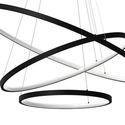 LED Пендел HOOP LED/93W/230V Ø 60 см 4000K черен