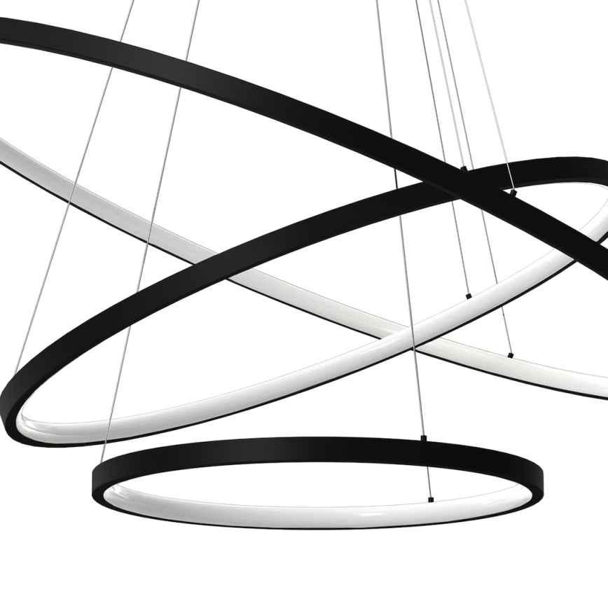 LED Пендел HOOP LED/93W/230V Ø 60 см 4000K черен