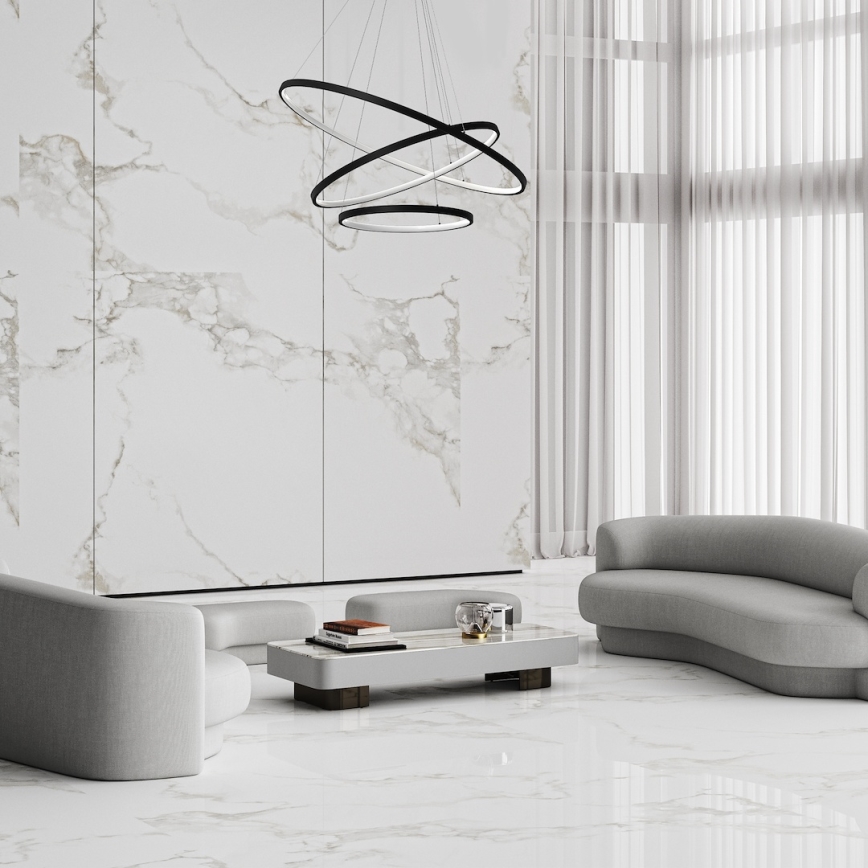 LED Пендел HOOP LED/93W/230V Ø 80 см 4000K черен