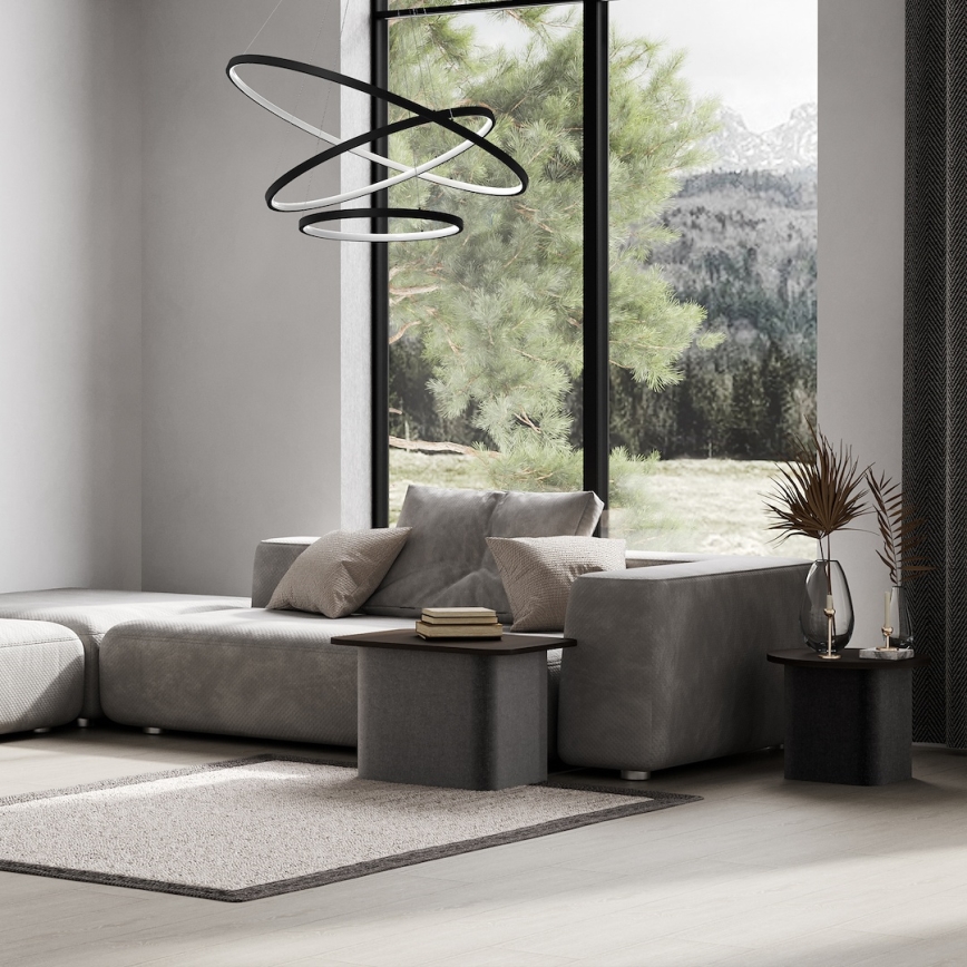 LED Пендел HOOP LED/93W/230V Ø 80 см 4000K черен