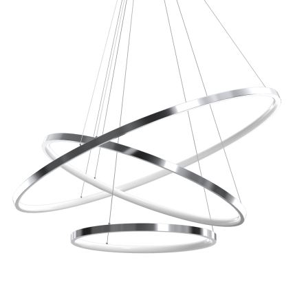 LED Пендел HOOP LED/93W/230V Ø 80 см 4000K лъскав хром