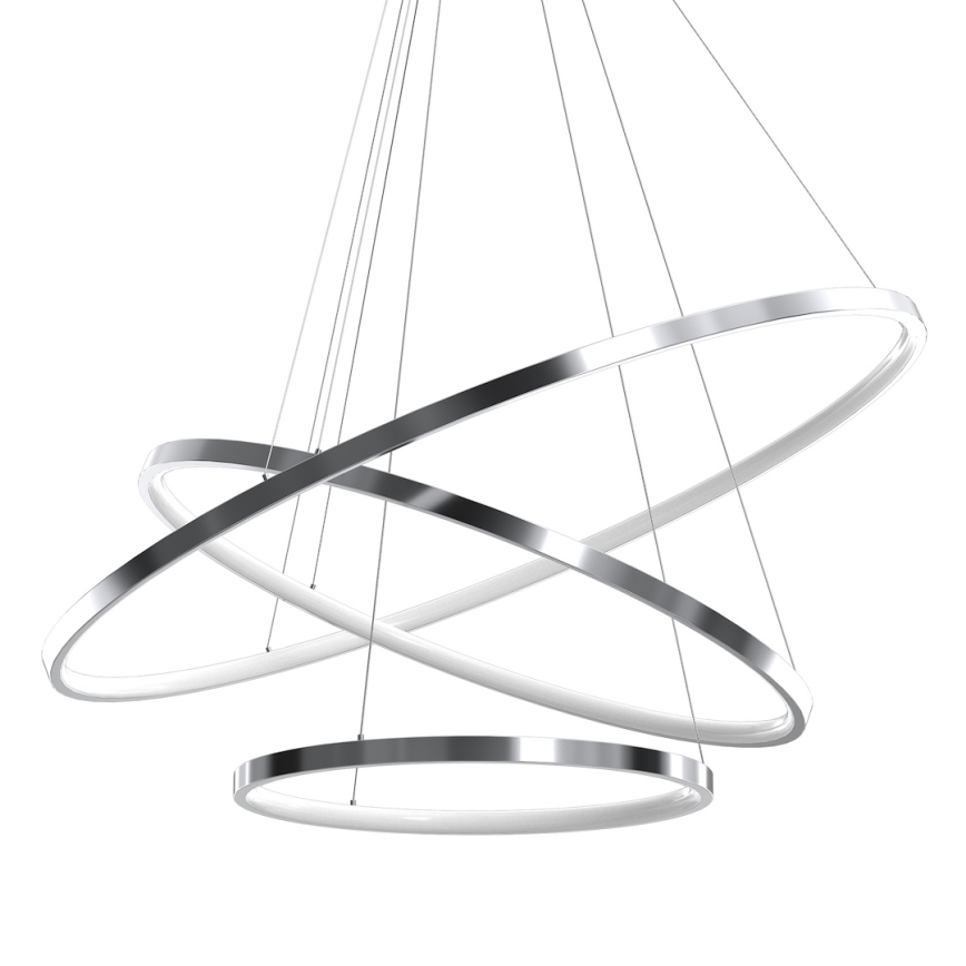 LED Пендел HOOP LED/93W/230V Ø 80 см 4000K лъскав хром