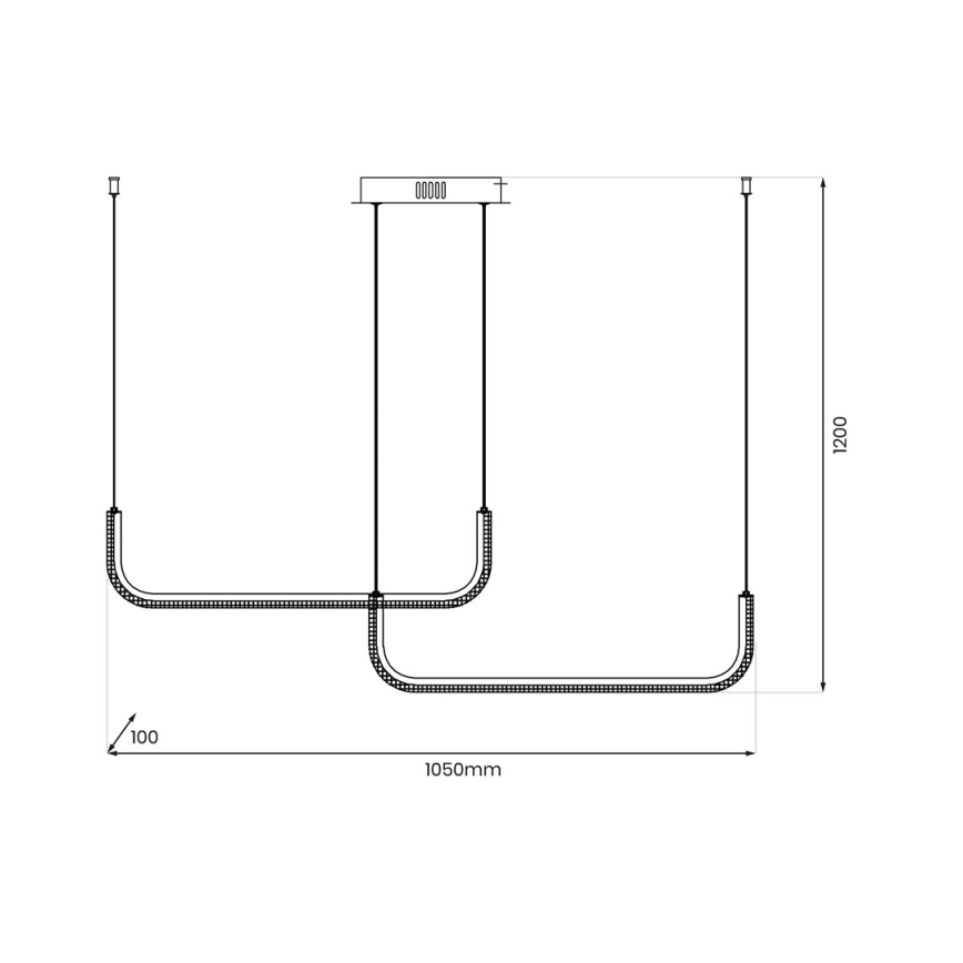 LED Пендел HORIZONT 2xLED/11W/230V черен