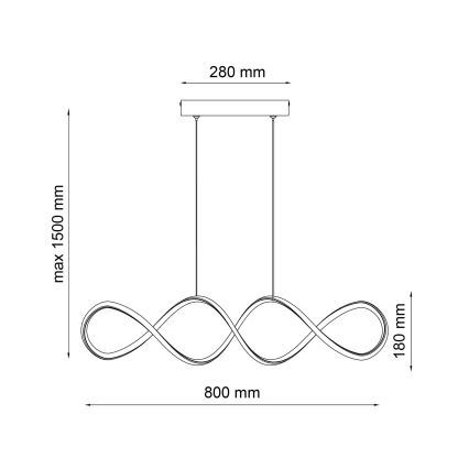 LED Пендел INFINITO LED/34W/230V черен