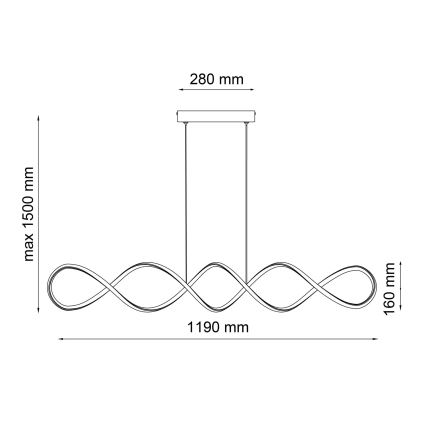 LED Пендел INFINITO LED/43W/230V черен