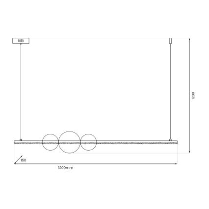 LED Пендел KUGEL LED/30W/230V черен