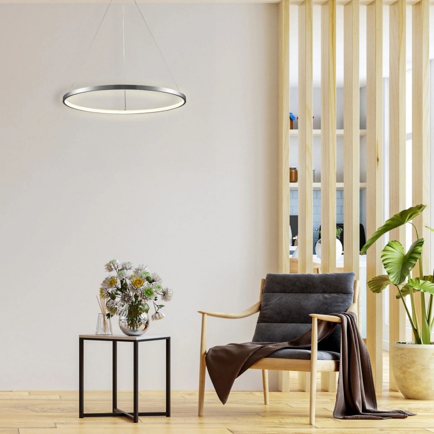 LED Пендел LEA LED/20W/230V 4000K Ø 50 см матов хром