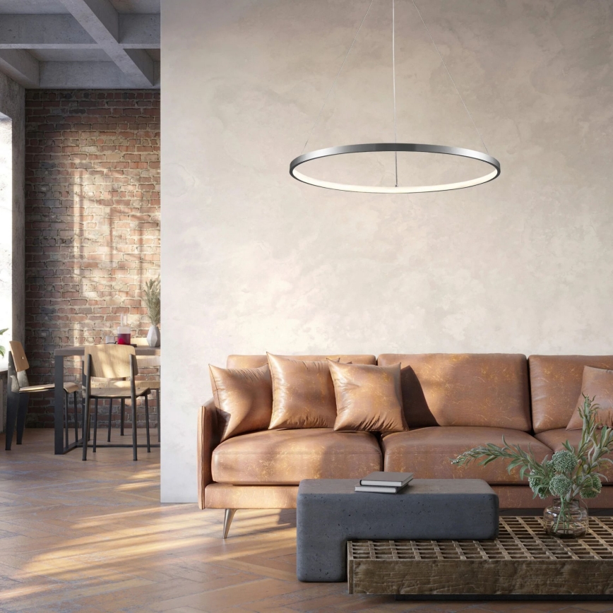 LED Пендел LEA LED/20W/230V 4000K Ø 50 см матов хром