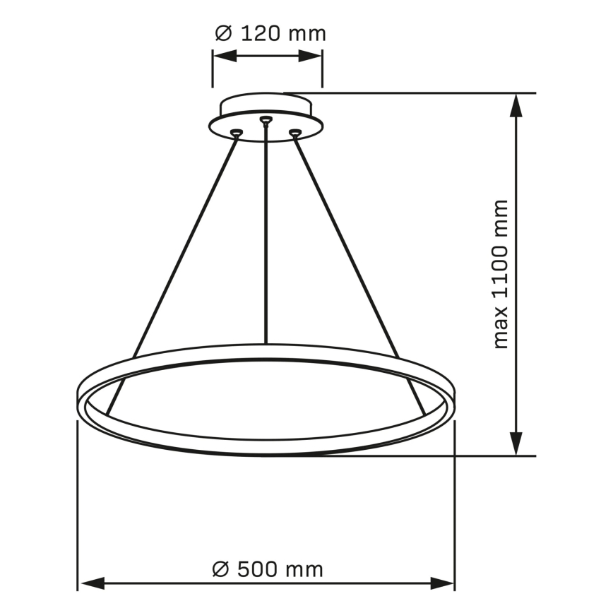 LED Пендел LEA LED/20W/230V 4000K Ø 50 см матов хром