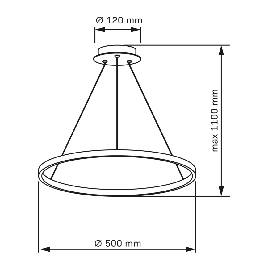 LED Пендел LEA LED/20W/230V 4000K Ø 50 см златист