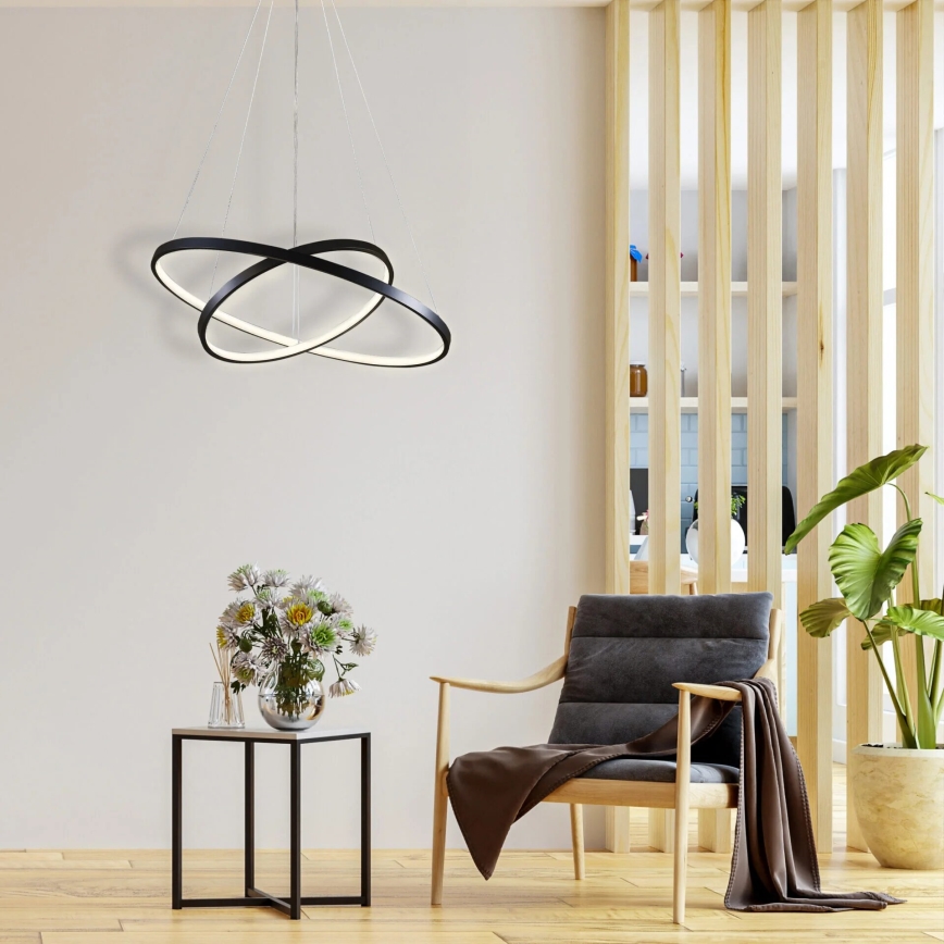 LED Пендел LEA LED/35W/230V 4000K Ø 60 см черен