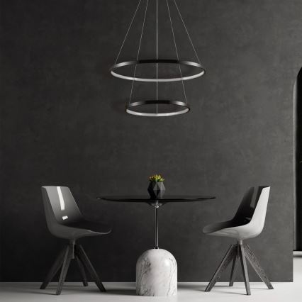 LED Пендел LEA LED/35W/230V 4000K Ø 60 см черен