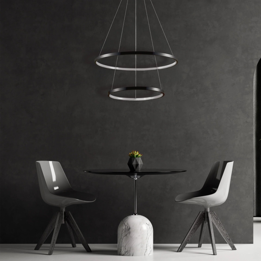 LED Пендел LEA LED/35W/230V 4000K Ø 60 см черен