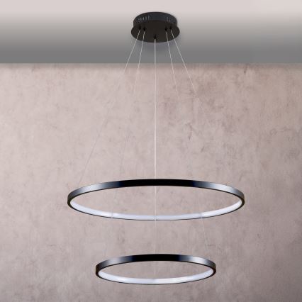 LED Пендел LEA LED/35W/230V 4000K Ø 60 см черен