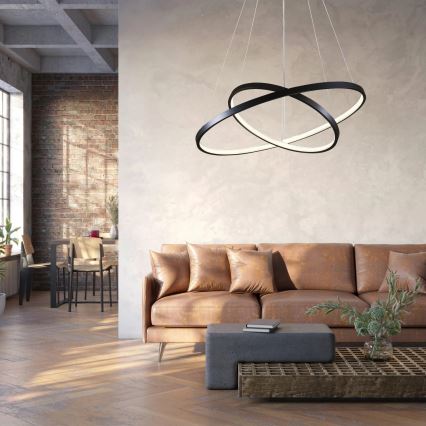 LED Пендел LEA LED/35W/230V 4000K Ø 60 см черен