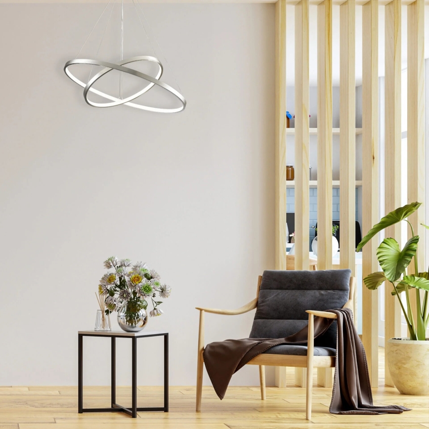LED Пендел LEA LED/35W/230V 4000K Ø 60 см матов хром