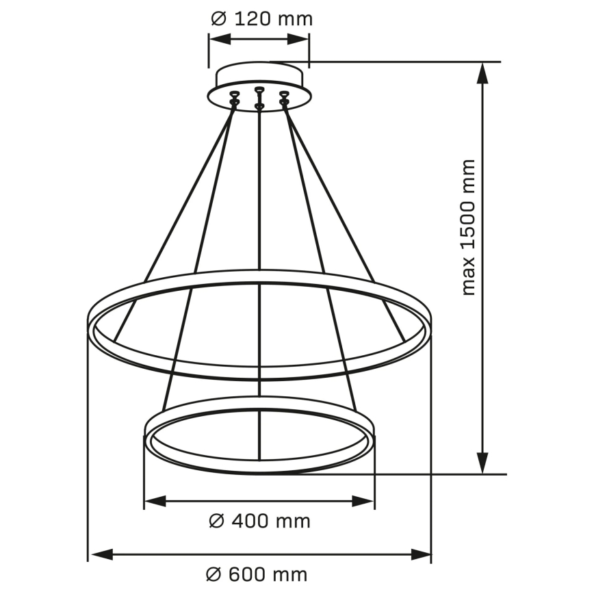 LED Пендел LEA LED/35W/230V 4000K Ø 60 см матов хром