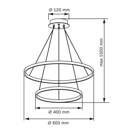 LED Пендел LEA LED/35W/230V 4000K Ø 60 см златист