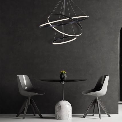 LED Пендел LEA LED/60W/230V 4000K Ø 80 см черен