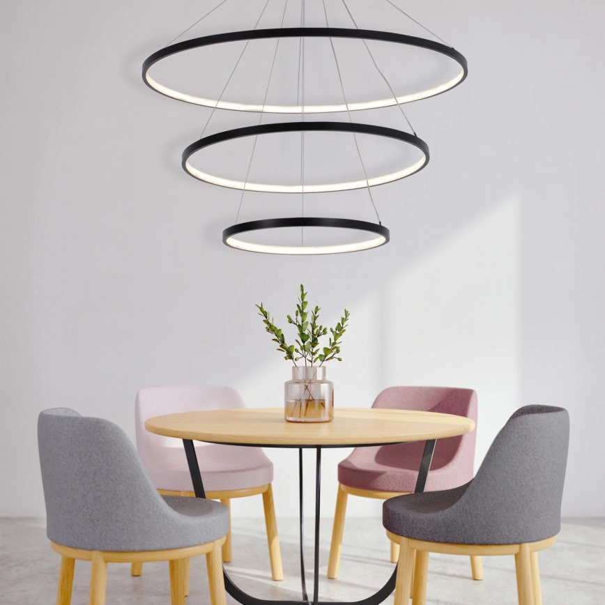 LED Пендел LEA LED/60W/230V 4000K Ø 80 см черен