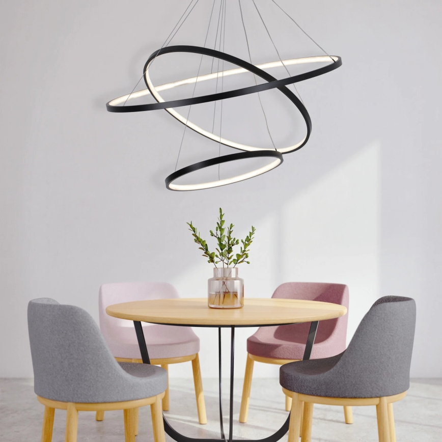 LED Пендел LEA LED/60W/230V 4000K Ø 80 см черен