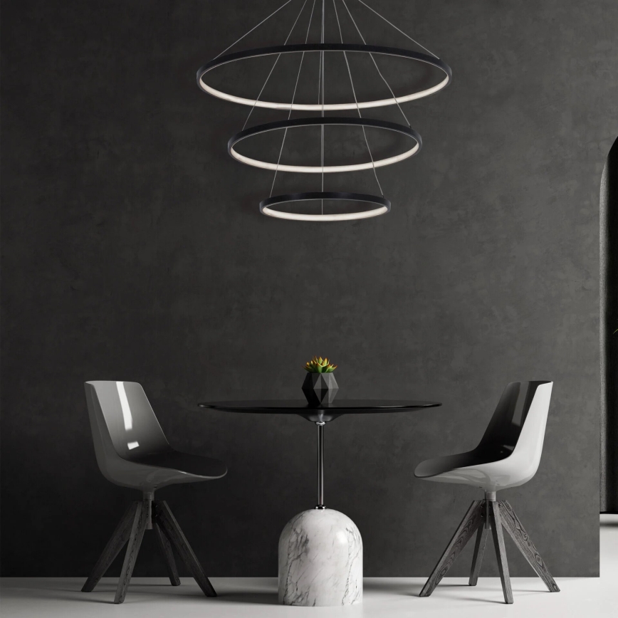 LED Пендел LEA LED/60W/230V 4000K Ø 80 см черен