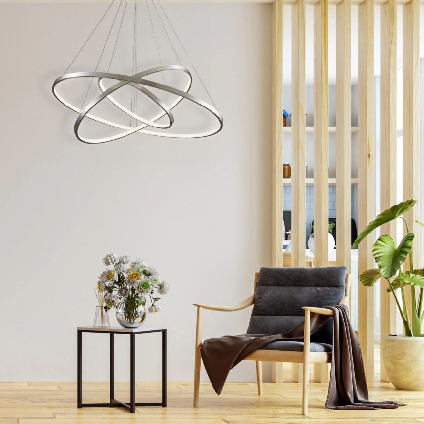 LED Пендел LEA LED/60W/230V 4000K Ø 80 см матов хром