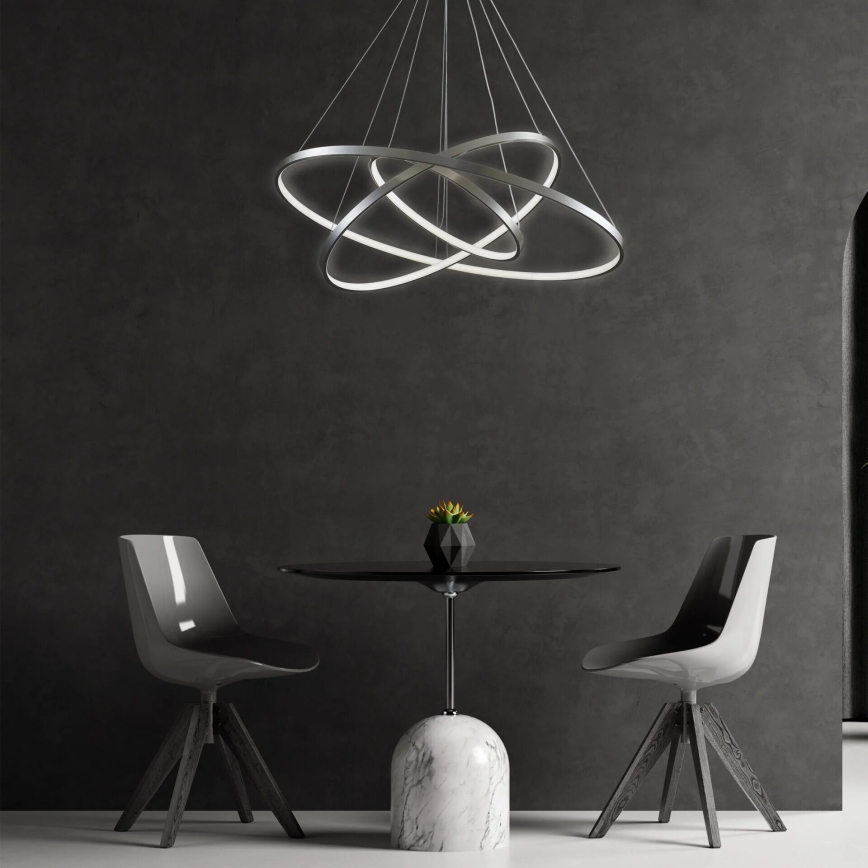 LED Пендел LEA LED/60W/230V 4000K Ø 80 см матов хром