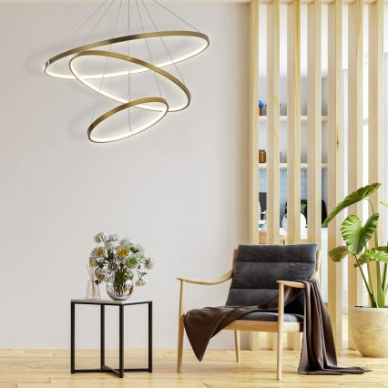 LED Пендел LEA LED/60W/230V 4000K Ø 80 см златист