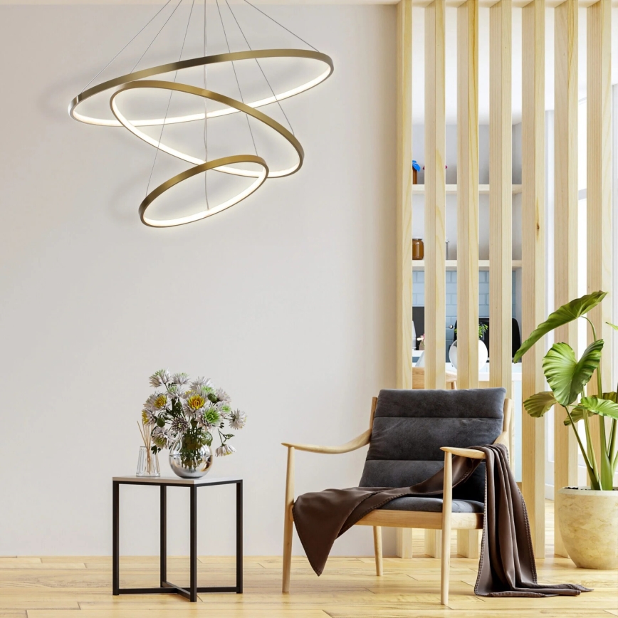 LED Пендел LEA LED/60W/230V 4000K Ø 80 см златист