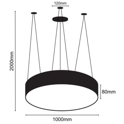 LED Пендел LED/100W/230V 4000K Ø 100 см