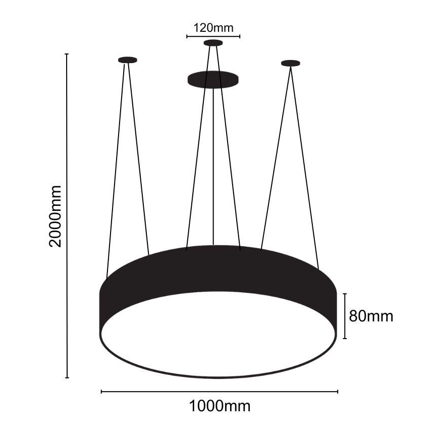 LED Пендел LED/100W/230V 4000K Ø 100 см