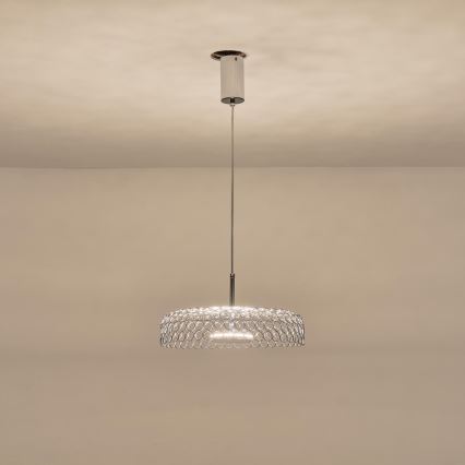 LED Пендел LED/10W/230V 3000K лъскав хром Ø 35 см