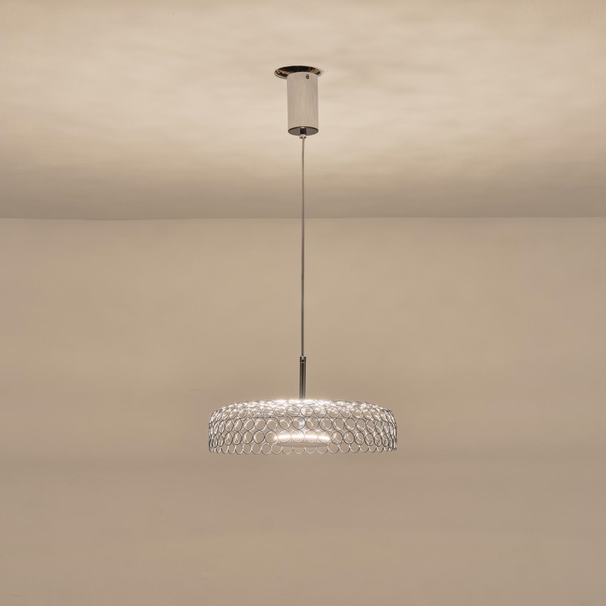 LED Пендел LED/10W/230V 3000K лъскав хром Ø 35 см