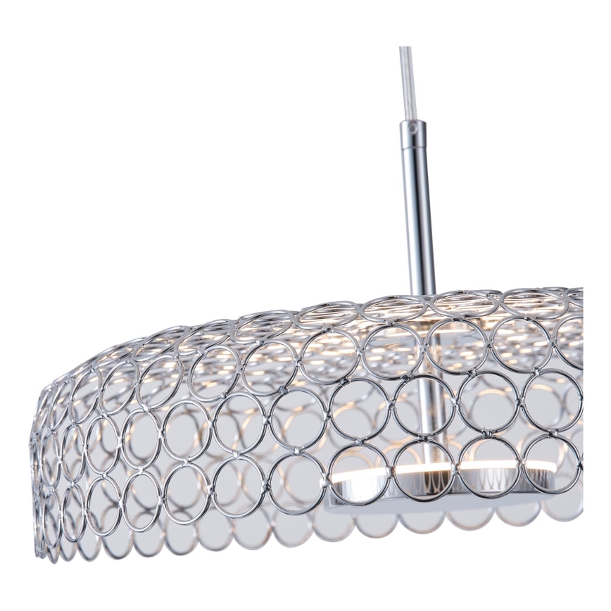 LED Пендел LED/10W/230V 3000K лъскав хром Ø 35 см